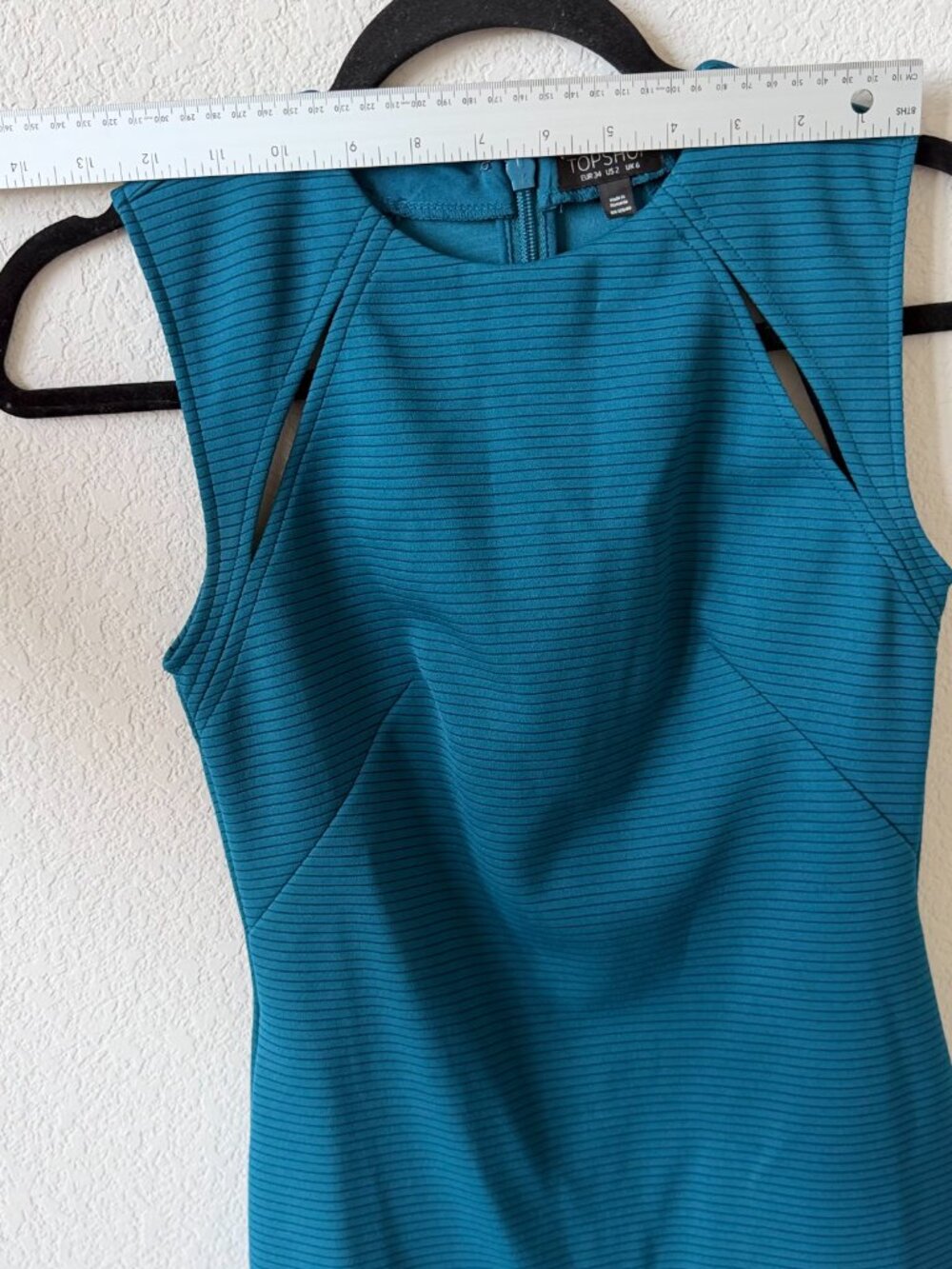 TOPSHOP Ribbed Bodycon Mini Dress Size 2 - Picture 9 of 13